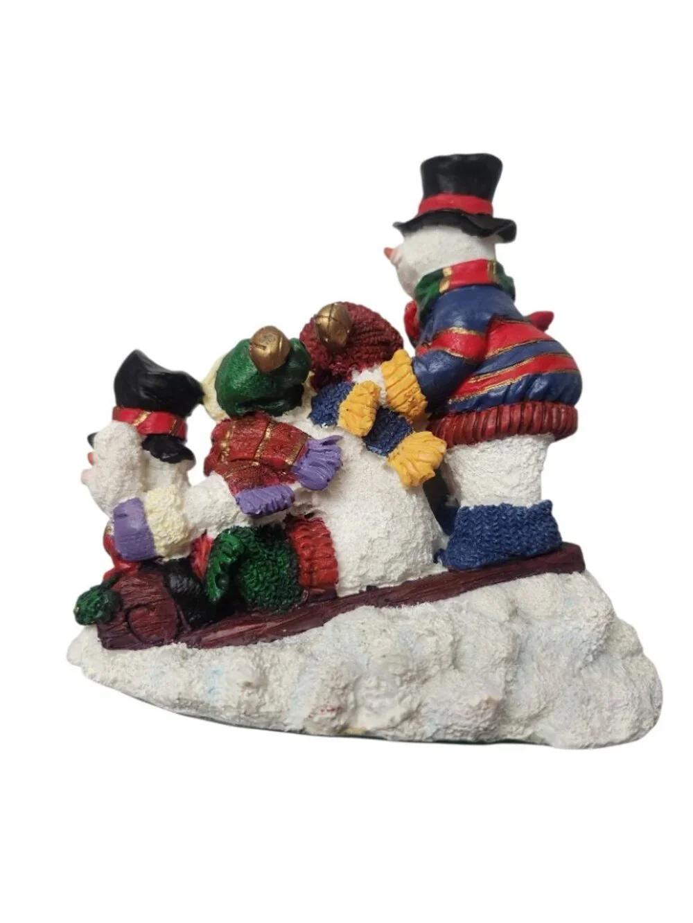 Vintage Snowman Christmas Stocking Holders Hangers Resin Felted Bottoms